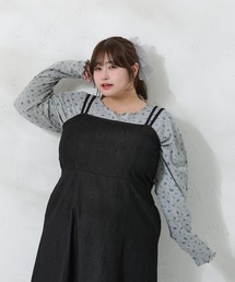 Louiosy | 【大きいサイズ】 ワッフル花柄プリントトップス(Tシャツ/カットソー)