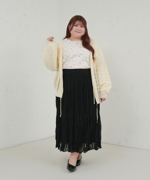 Louiosy（ルオシー）の「【大きいサイズ】 ワッフル花柄プリントトップス（Tシャツ/カットソー・レディース・杢グレー/レッド系その他・3L/X-LARGE/4L）」の20枚目の写真