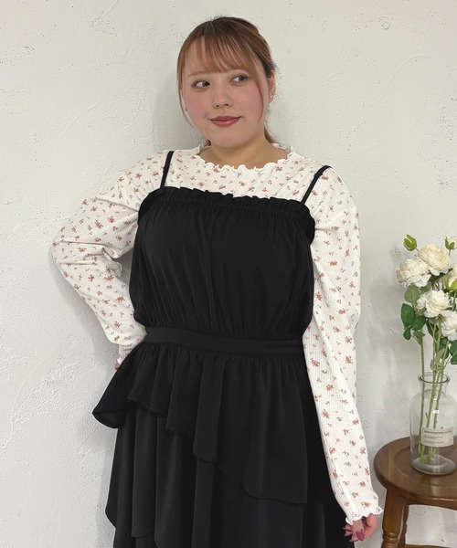Louiosy（ルオシー）の「【大きいサイズ】 ワッフル花柄プリントトップス（Tシャツ/カットソー・レディース・杢グレー/レッド系その他・3L/X-LARGE/4L）」の22枚目の写真