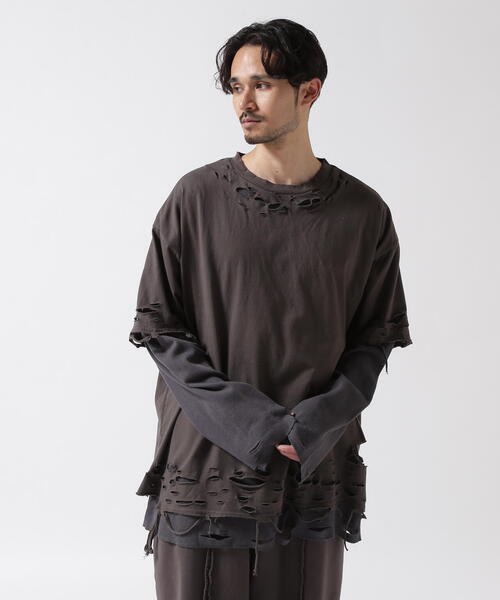 FR(13)NDS(フレンズ)の「FR(13)NDS/フレンズ/Waffle Layer LS(Tシャツ/カットソー・メンズ・グレー/ブラック・F)」の1枚目の写真