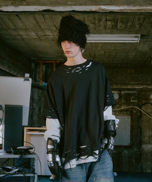 FR(13)NDS(フレンズ)の「FR(13)NDS/フレンズ/Waffle Layer LS(Tシャツ/カットソー・メンズ・グレー/ブラック・F)」の2枚目の写真