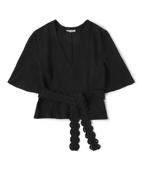 BY MALENE BIRGER(バイマレーネビルガー)の「BY MALENE BIRGER ULLAS ベルトブラウス(シャツ/ブラウス・レディース・ベージュ/ブラック・34)」の2枚目の写真