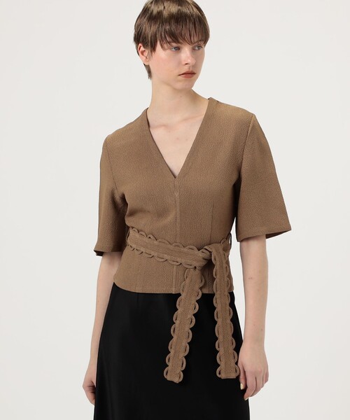 BY MALENE BIRGER(バイマレーネビルガー)の「BY MALENE BIRGER ULLAS ベルトブラウス(シャツ/ブラウス・レディース・ベージュ/ブラック・34)」の9枚目の写真