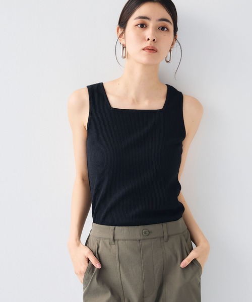 CROSS FUNCTION(クロスファンクション)の「《UVカット》前後2wayテレコタンクトップ【CF/クロスファンクション】(タンクトップ・レディース・ライトグレー/オフホワイト/ブラック・M/L/LL)」の1枚目の写真