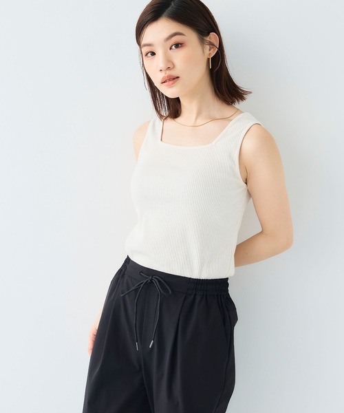 CROSS FUNCTION(クロスファンクション)の「《UVカット》前後2wayテレコタンクトップ【CF/クロスファンクション】(タンクトップ・レディース・ライトグレー/オフホワイト/ブラック・M/L/LL)」の8枚目の写真