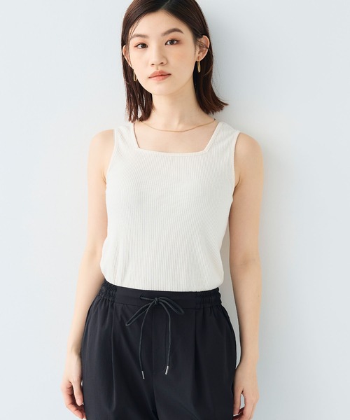 CROSS FUNCTION(クロスファンクション)の「《UVカット》前後2wayテレコタンクトップ【CF/クロスファンクション】(タンクトップ・レディース・ライトグレー/オフホワイト/ブラック・M/L/LL)」の7枚目の写真
