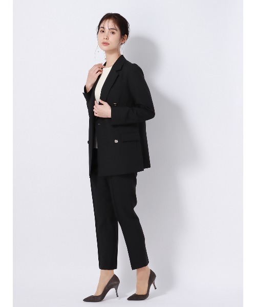 SUIT SQUARE（スーツスクエア）の「ダブルブレストジャケット ウォッシャブル 2WAYストレッチ ドライトロピカル 無地（スーツジャケット・レディース・ブラック系/グレー系・36(7号)/38(9号)/40(11号)/42(13号)）」の3枚目の写真