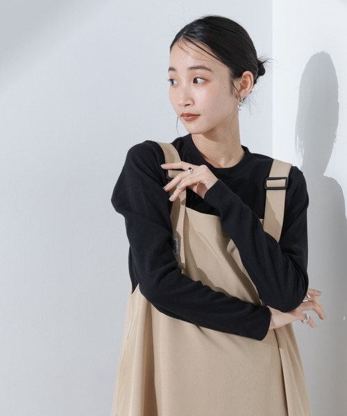 NANO universe(ナノユニバース)の「抗菌防臭リブロングスリーブTシャツ(Tシャツ/カットソー・レディース・ブラック/ライトグレー/ホワイト・FREE)」の1枚目の写真