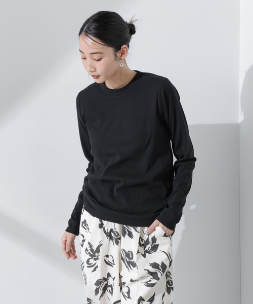 NANO universe(ナノユニバース)の「抗菌防臭リブロングスリーブTシャツ(Tシャツ/カットソー・レディース・ブラック/ライトグレー/ホワイト・FREE)」の14枚目の写真