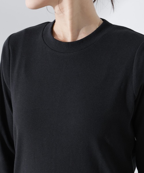 NANO universe(ナノユニバース)の「抗菌防臭リブロングスリーブTシャツ(Tシャツ/カットソー・レディース・ブラック/ライトグレー/ホワイト・FREE)」の10枚目の写真