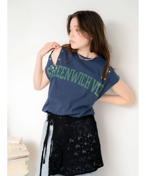 Ungrid（アングリッド）の「ショルダーリメイクロゴタンクトップ（タンクトップ・レディース・ネイビー/ボルドー/ライトグレー・FREE）」の8枚目の写真