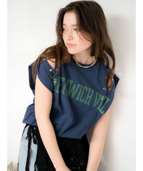 Ungrid（アングリッド）の「ショルダーリメイクロゴタンクトップ（タンクトップ・レディース・ネイビー/ボルドー/ライトグレー・FREE）」の10枚目の写真