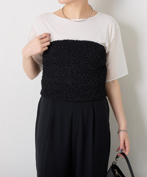 COLLAGE GALLARDAGALANTE（コラージュガリャルダガランテ）の「シャーリングベア（チューブトップ・レディース・ホワイト/ブラック・FREE）」の21枚目の写真