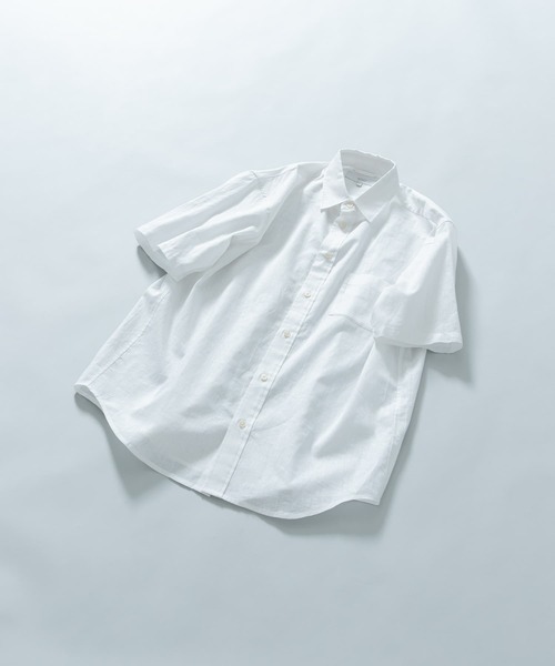 URBAN RESEARCH ROSSO MEN（アーバンリサーチロッソメン）の「『XLサイズあり』リラックスコットンリネンレギュラーカラー半袖シャツ（シャツ/ブラウス・メンズ・ネイビー/ベージュ/ブルー系その他/ホワイト/ベージュ系その他/ブルー・X-LARGE/SMALL/MEDIUM/LARGE）」の2枚目の写真
