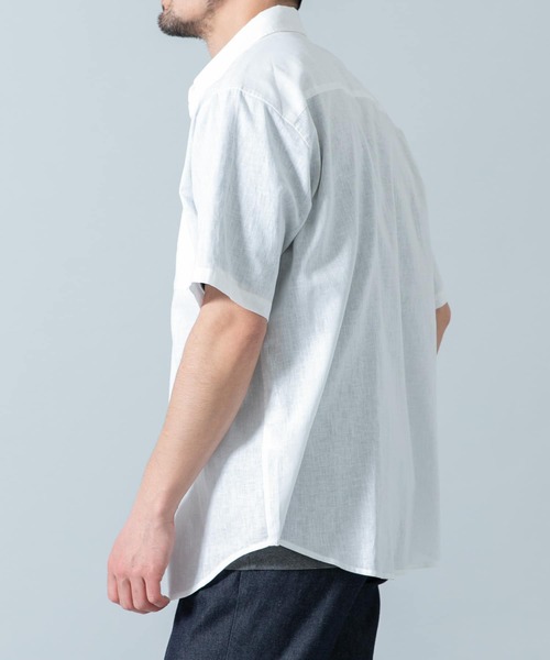 URBAN RESEARCH ROSSO MEN（アーバンリサーチロッソメン）の「『XLサイズあり』リラックスコットンリネンレギュラーカラー半袖シャツ（シャツ/ブラウス・メンズ・ネイビー/ベージュ/ブルー系その他/ホワイト/ベージュ系その他/ブルー・X-LARGE/SMALL/MEDIUM/LARGE）」の11枚目の写真