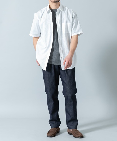 URBAN RESEARCH ROSSO MEN（アーバンリサーチロッソメン）の「『XLサイズあり』リラックスコットンリネンレギュラーカラー半袖シャツ（シャツ/ブラウス・メンズ・ネイビー/ベージュ/ブルー系その他/ホワイト/ベージュ系その他/ブルー・X-LARGE/SMALL/MEDIUM/LARGE）」の13枚目の写真