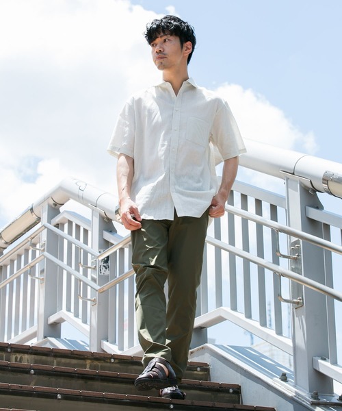 URBAN RESEARCH ROSSO MEN（アーバンリサーチロッソメン）の「『XLサイズあり』リラックスコットンリネンレギュラーカラー半袖シャツ（シャツ/ブラウス・メンズ・ネイビー/ベージュ/ブルー系その他/ホワイト/ベージュ系その他/ブルー・X-LARGE/SMALL/MEDIUM/LARGE）」の19枚目の写真
