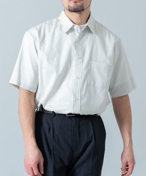 URBAN RESEARCH ROSSO MEN（アーバンリサーチロッソメン）の「『XLサイズあり』リラックスコットンリネンレギュラーカラー半袖シャツ（シャツ/ブラウス・メンズ・ネイビー/ベージュ/ブルー系その他/ホワイト/ベージュ系その他/ブルー・X-LARGE/SMALL/MEDIUM/LARGE）」の20枚目の写真