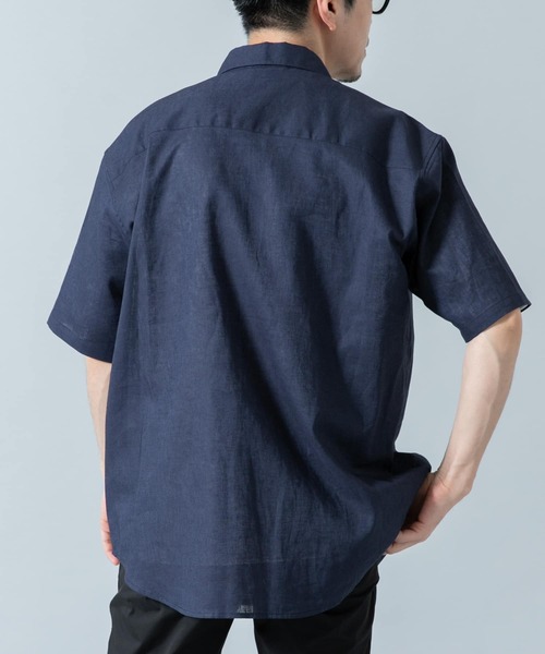 URBAN RESEARCH ROSSO MEN（アーバンリサーチロッソメン）の「『XLサイズあり』リラックスコットンリネンレギュラーカラー半袖シャツ（シャツ/ブラウス・メンズ・ネイビー/ベージュ/ブルー系その他/ホワイト/ベージュ系その他/ブルー・X-LARGE/SMALL/MEDIUM/LARGE）」の7枚目の写真