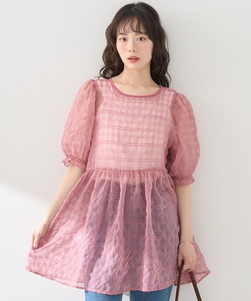 フィットミーモア　Vネックチュニック　EL OPAQUE.CLIP ワンピース Vネックフィット＆フレアドレス