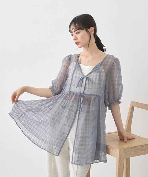 セール】【WEB限定/前後2WAY】シアーパフチュニック（チュニック