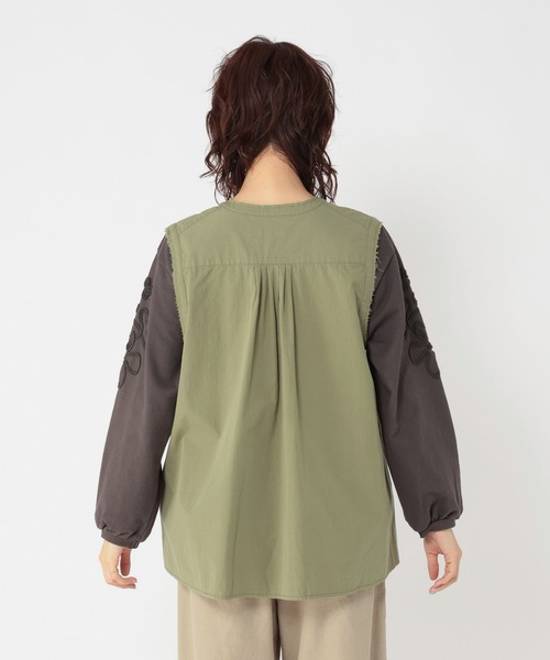 新品・タグ付き　スタディオクリップ フロントリボンフレアベスト　スモーク studio CLIP｜フロントリボンフレアベスト | Rakuten Fashion