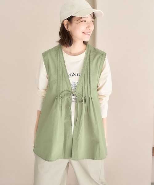 新品ウエストリボン付きオリーブグリーンベスト HELLY HANSEN（ヘリーハンセン）の「【HELLY HANSEN（ヘリーハンセン