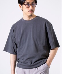 【GLOSTER/グロスター】裾ドロスト 機能素材Tシャツ 無地T ショートスリーブ