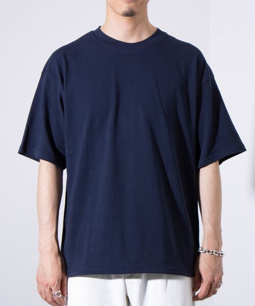 GLOSTER（グロスター）の「【GLOSTER/グロスター】裾ドロスト 機能素材Tシャツ 無地T ショートスリーブ（Tシャツ/カットソー・メンズ・オフホワイト/チャコールグレー/グレー/サックスブルー/グレイッシュベージュ/ネイビー・M/L/XL）」の19枚目の写真