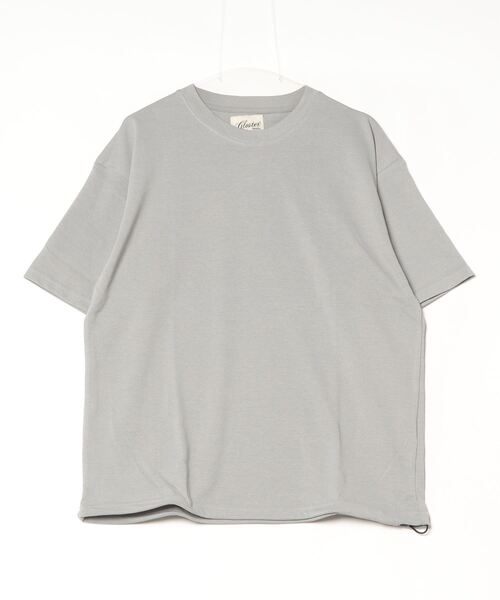 GLOSTER（グロスター）の「【GLOSTER/グロスター】裾ドロスト 機能素材Tシャツ 無地T ショートスリーブ（Tシャツ/カットソー・メンズ・オフホワイト/チャコールグレー/グレー/サックスブルー/グレイッシュベージュ/ネイビー・M/L/XL）」の8枚目の写真