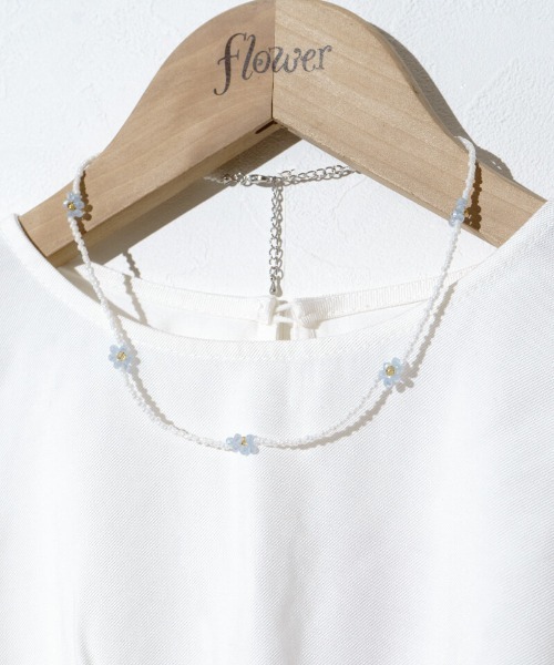 flower（フラワー）の「フラワービーズネックレス（ネックレス・レディース・ブルー/ピンク・FREE）」の13枚目の写真