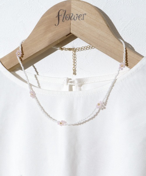 flower（フラワー）の「フラワービーズネックレス（ネックレス・レディース・ブルー/ピンク・FREE）」の12枚目の写真