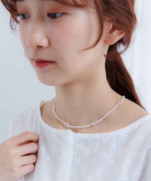 flower（フラワー）の「フラワービーズネックレス（ネックレス・レディース・ブルー/ピンク・FREE）」の17枚目の写真