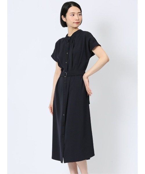 m.f.editorial（エムエフエディトリアル）の「【前後2WAY ウォッシャブル】m.f.エディトリアルレディース ロング シャツワンピース（ワンピース・レディース・ブラック/ネイビー・FREE）」の2枚目の写真