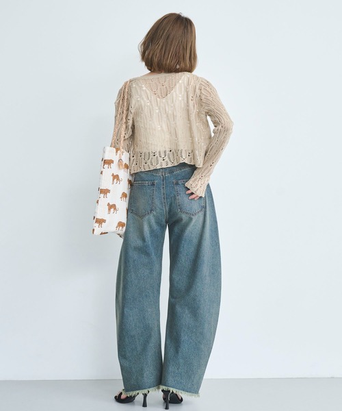 セール】【2色展開】カーブデニムパンツ（デニムパンツ