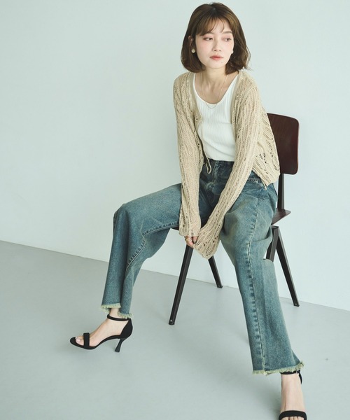 新品タグ付き♡seven fairy購入♡ディニテコリエ♡カーブデニムパンツ セール】【2色展開】カーブデニムパンツ（デニムパンツ