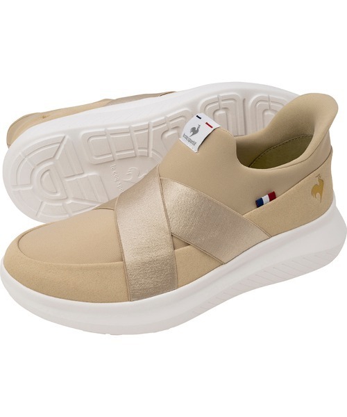 le coq sportif（ルコックスポルティフ）の「LCS マルヌ ダブルベルトスリッポン SI(さっと履ける/軽量/消臭)（スニーカー・レディース・ベージュ系その他/グレー×ホワイト/ブラック×ホワイト・23.5cm/24.5cm/23.0cm/24.0cm/25.0cm/22.5cm）」の5枚目の写真