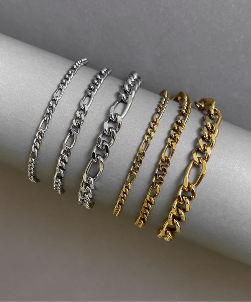 abaskdesign（アバスクデザイン）の「金属アレルギー対応 フィガロチェーンブレスレット（ブレスレット・レディース・シルバー系その他2/シルバー/ゴールド系その他/ゴールド/シルバー系その他/ゴールド系その他2・SMALL/MEDIUM）」の4枚目の写真