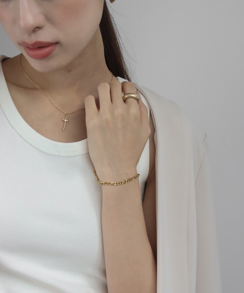 abaskdesign（アバスクデザイン）の「金属アレルギー対応 フィガロチェーンブレスレット（ブレスレット・レディース・シルバー系その他2/シルバー/ゴールド系その他/ゴールド/シルバー系その他/ゴールド系その他2・SMALL/MEDIUM）」の10枚目の写真