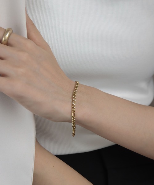 abaskdesign（アバスクデザイン）の「金属アレルギー対応 フィガロチェーンブレスレット（ブレスレット・レディース・シルバー系その他2/シルバー/ゴールド系その他/ゴールド/シルバー系その他/ゴールド系その他2・SMALL/MEDIUM）」の9枚目の写真