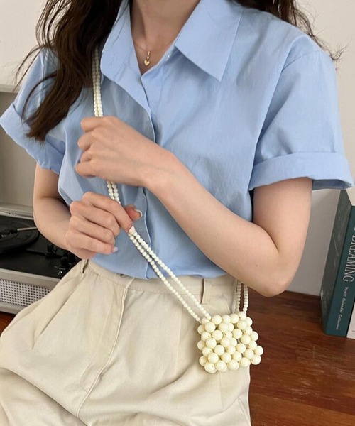 HALEY PESCA（ヘーリーペスカ）の「HALEY PESCA/【パステルカラー】　ベーシック半袖シャツ（シャツ/ブラウス・レディース・ホワイト/ブルー/グリーン・SMALL/MEDIUM/LARGE）」の11枚目の写真