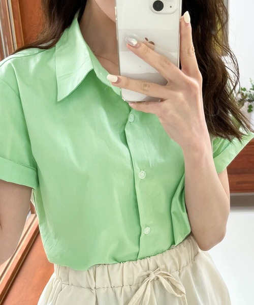 HALEY PESCA（ヘーリーペスカ）の「HALEY PESCA/【パステルカラー】　ベーシック半袖シャツ（シャツ/ブラウス・レディース・ホワイト/ブルー/グリーン・SMALL/MEDIUM/LARGE）」の19枚目の写真