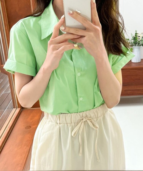 HALEY PESCA（ヘーリーペスカ）の「HALEY PESCA/【パステルカラー】　ベーシック半袖シャツ（シャツ/ブラウス・レディース・ホワイト/ブルー/グリーン・SMALL/MEDIUM/LARGE）」の22枚目の写真