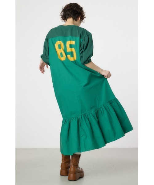 RODEO CROWNS WIDE BOWL(ロデオクラウンズワイドボウル)の「カレッジ 切替 パフスリーヴ ワンピース(ワンピース・レディース・ネイビー/ダークグリーン/オフホワイト・FREE)」の20枚目の写真