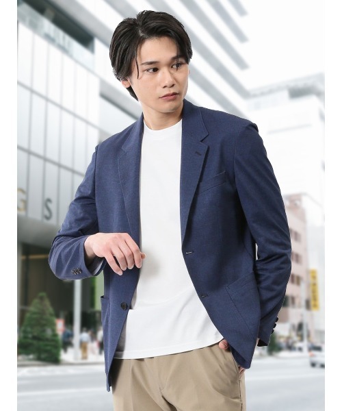 TAKA-Q（タカキュー）の「【WEB限定販売 軽量 ストレッチ ウォッシャブル】プライムフレックス 2ボタンジャケット（テーラードジャケット・メンズ・ネイビー/ブルー・S/MEDIUM/LARGE/X-LARGE/3L）」の2枚目の写真