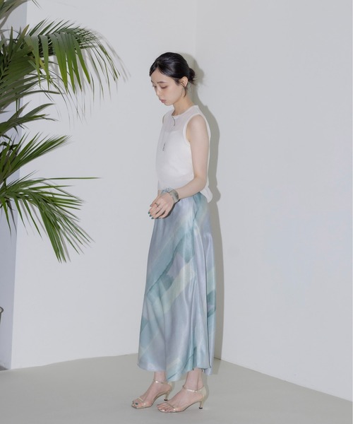 Eimee Law(エイミーロウ)の「水彩ptバイヤスマーメイドスカート(スカート・レディース・ライトグリーン/ブラウン/ピンク・FREE)」の5枚目の写真