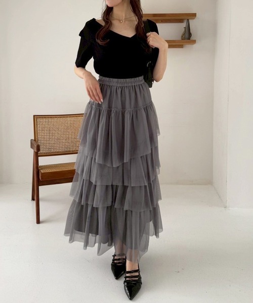 one after another NICE CLAUP(ワンアフターアナザーナイスクラップ)の「韓国っぽアシンメトリーニット/WEB限定商品(ニット/セーター・レディース・オフホワイト/ブラック/ミント/ピンク/チャコールグレー・FREE)」の12枚目の写真