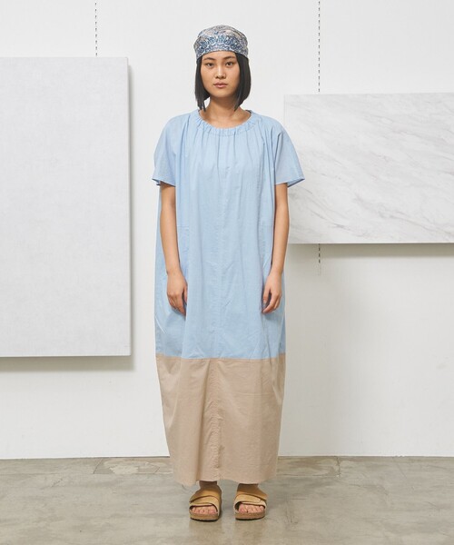 J.PRESS YORK STREET(ジェイプレスヨークストリート)の「【WOMEN】バイカラー ワンピース(ワンピース・レディース・グリーン系1/サックスブルー系1/ライトグレー系1・F)」の3枚目の写真