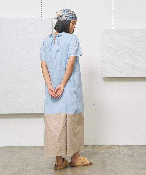 J.PRESS YORK STREET(ジェイプレスヨークストリート)の「【WOMEN】バイカラー ワンピース(ワンピース・レディース・グリーン系1/サックスブルー系1/ライトグレー系1・F)」の6枚目の写真