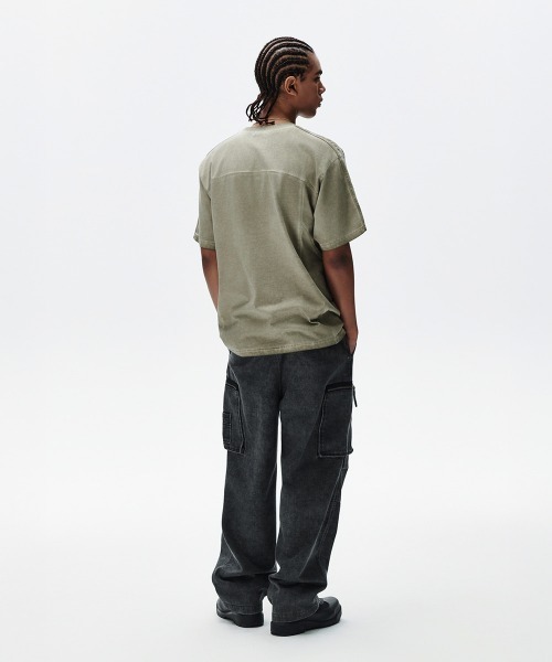 MAHAGRID(マハグリッド)の「『mahagrid/マハグリッド』 DYED TRACK TEE /ダイドトラック TEE(Tシャツ/カットソー・メンズ・カーキ/チャコールグレー・M/S)」の12枚目の写真